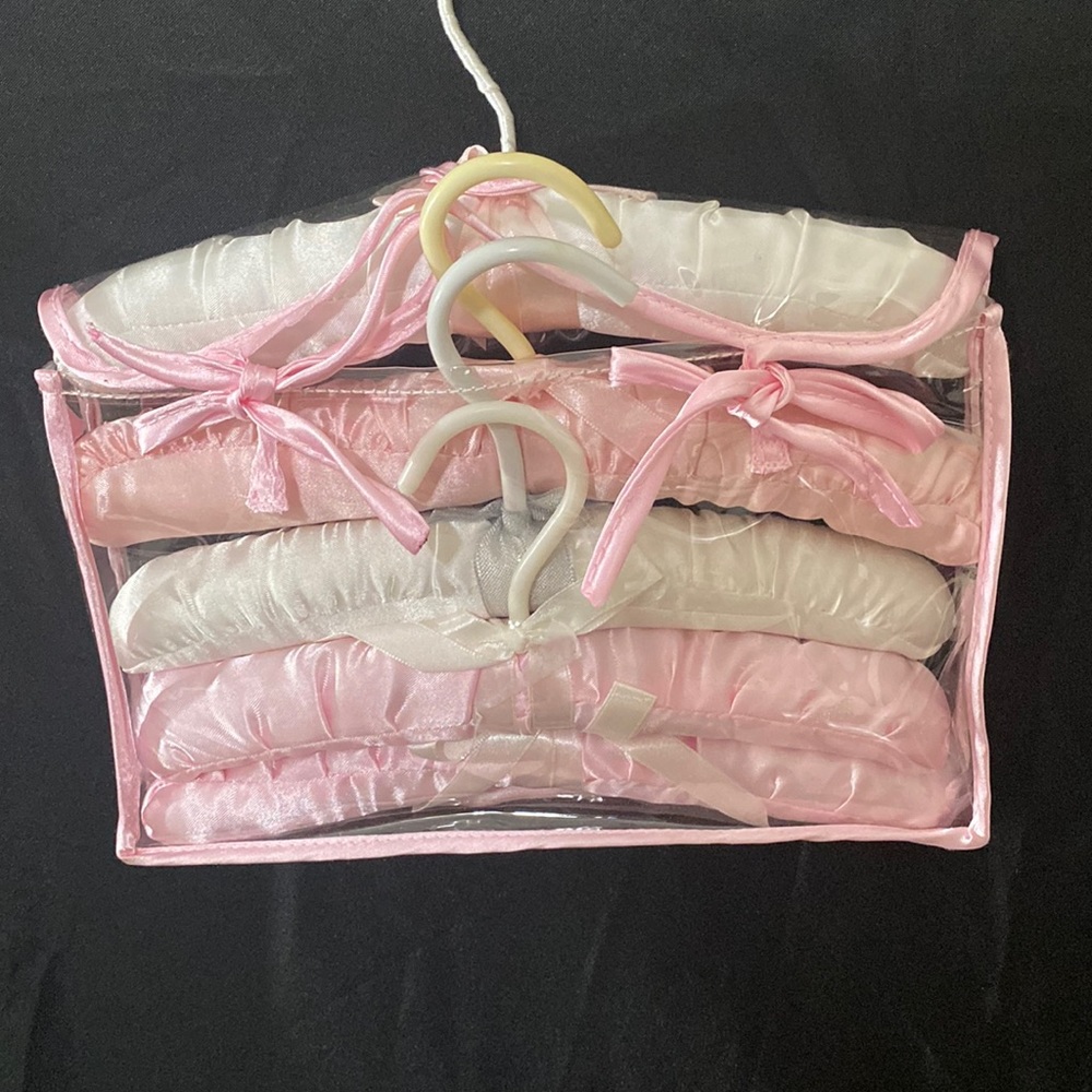 5 baby satin hangers